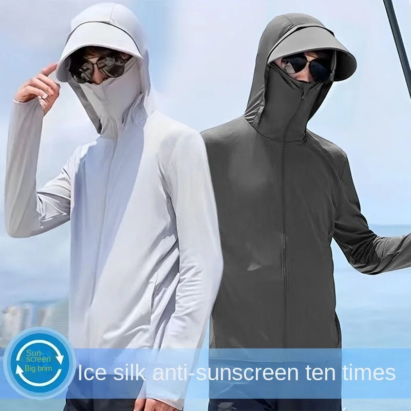 MINISO Sports Ice Silk Cool Sunscreen Clothes for Men and Women Summer New UV resistant Lightweight Outdoor Fishing Quick drying