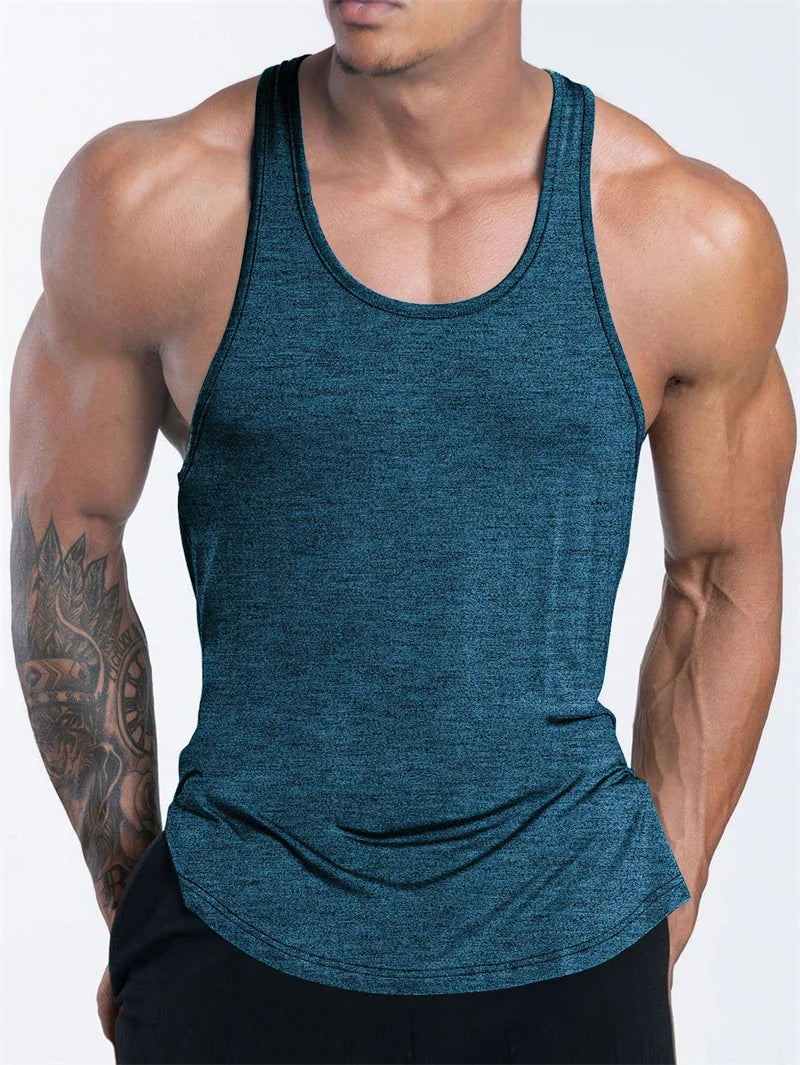 Men's Sports Fitness Tank Top Summer GYM Training  Undershirt Running Basketball Quick Drying Breathable loose Tank Top men tops