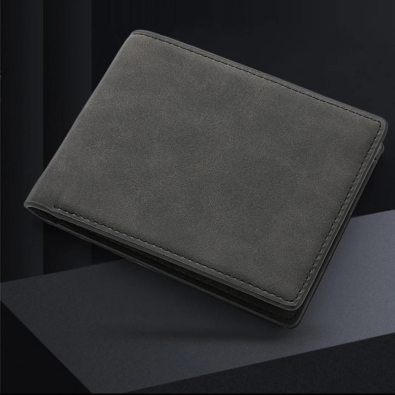 New Retro Men Leather Wallets Small Money Purses Design Dollar Price Top Men Thin Wallet With Coin Bag