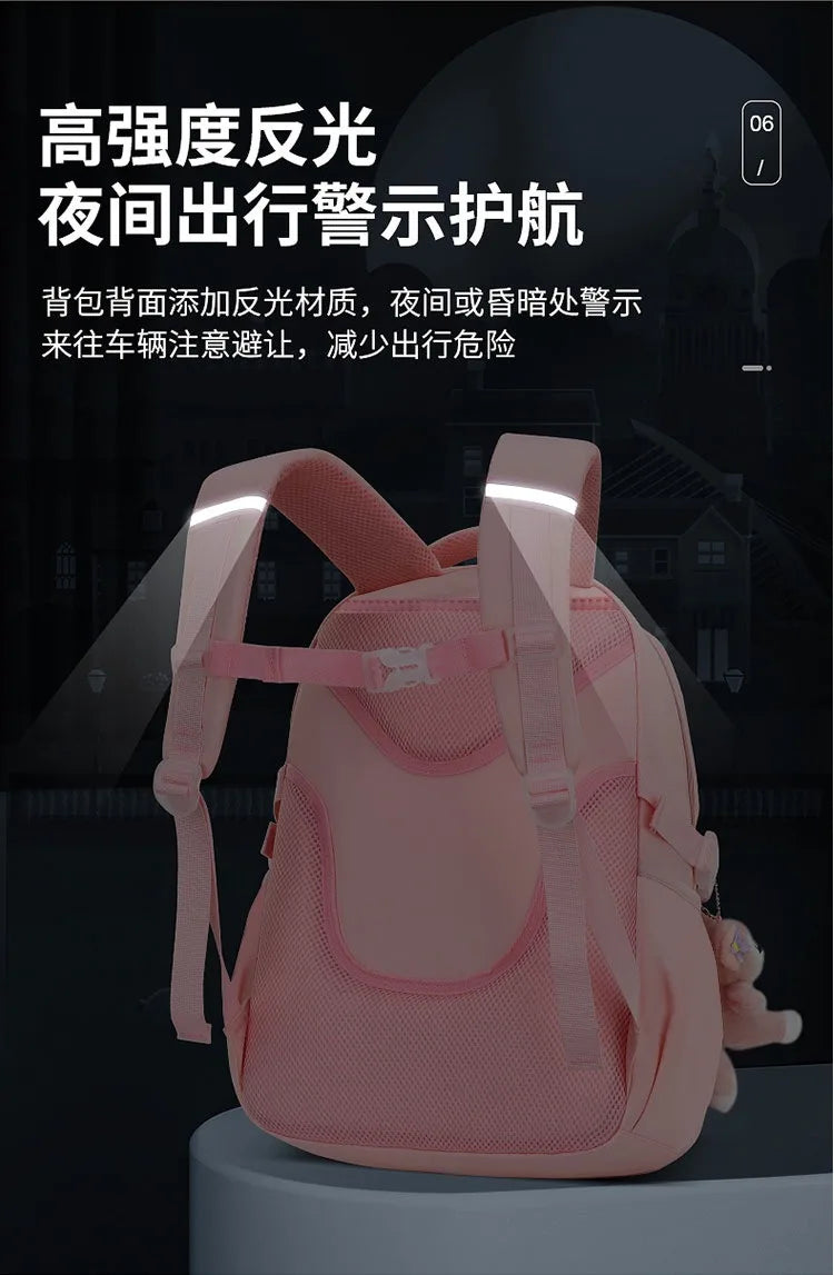 New Type of Lightweight Backpack Primary School Girls Children's Backpack Large Capacity Spine Protection Wholesale Waterproof