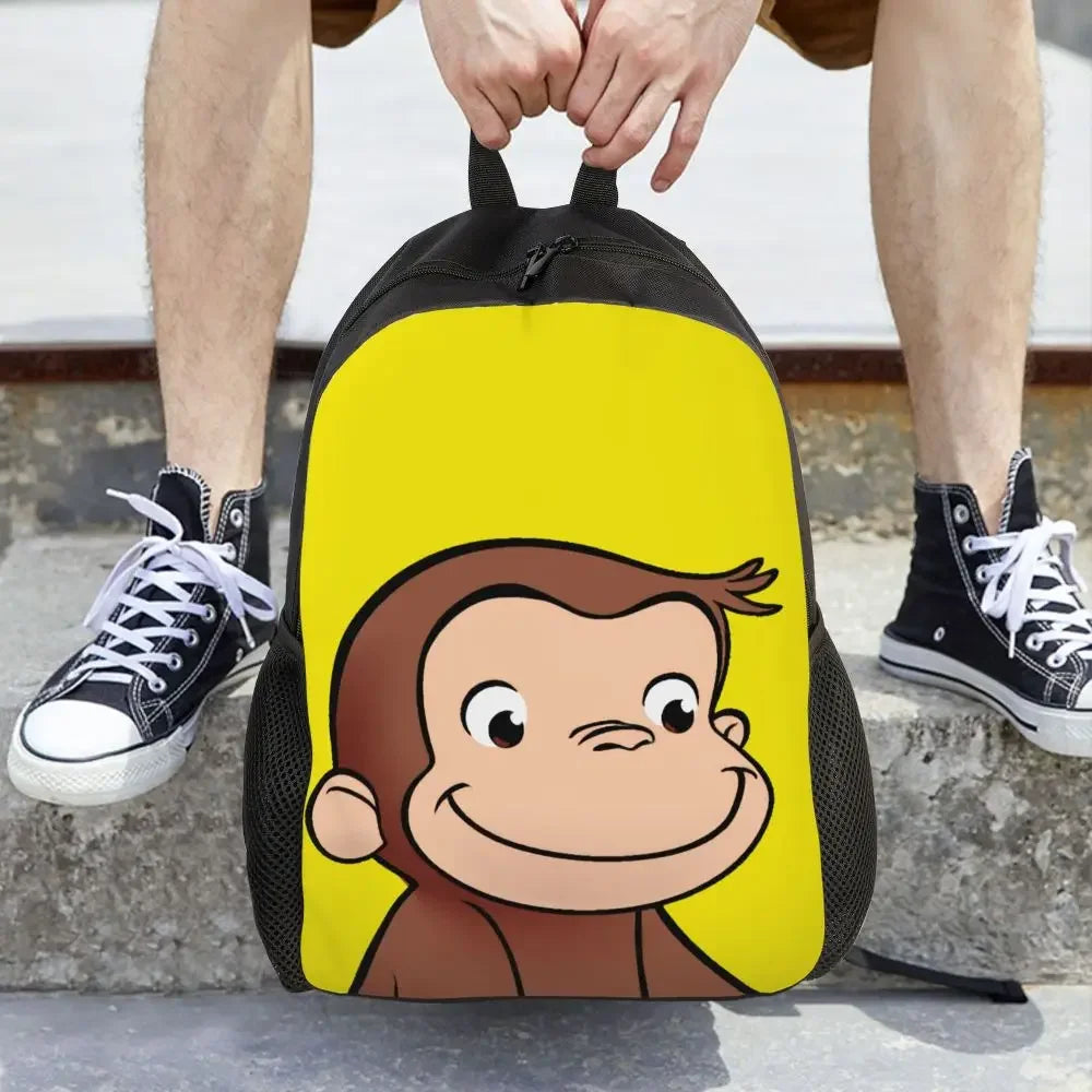 Customized Curious George Backpacks Women Men Casual Bookbag for School College Monkey Bags