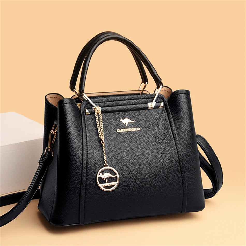 2024 Luxury Women Designer 3 Layers Shoulder Crossbody Sac Ladies Large Capacity Leather Handbags Shopper Brand Messenger Totes