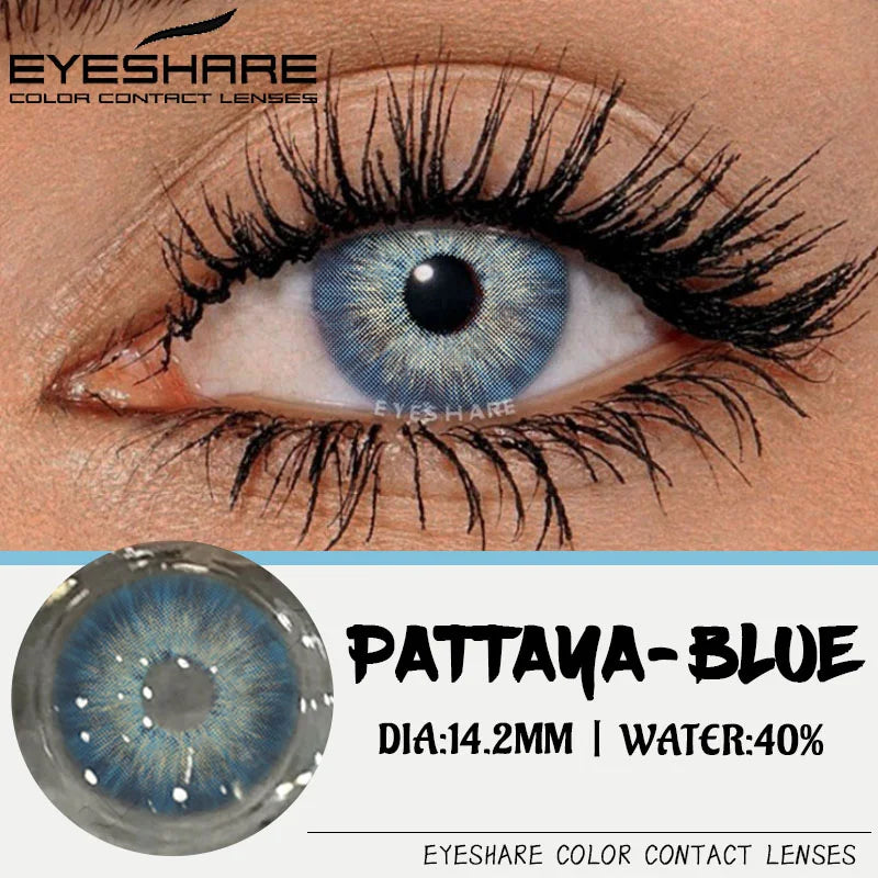 عدسات لاصقة ملونة من EYESHARE مكونة من زوج واحد من العدسات اللاصقة للعيون عدسات لاصقة زرقاء عصرية عدسات خضراء عدسات لاصقة رمادية عدسات لاصقة سنوية للعين