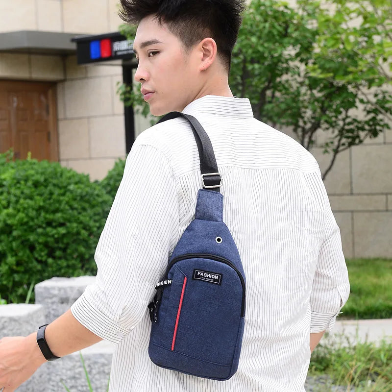 Men Fashion Multifunction Shoulder Bag Crossbody Bag On Shoulder Travel Sling Bag Pack Messenger Pack Chest Bag For Male