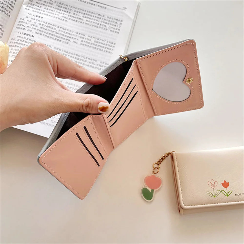 Brand Designer Wallets Floral Pattern Small Wallets Women Soft PU Leather Mini Coin Bag Ladies Card Holder Fashion Purse Female