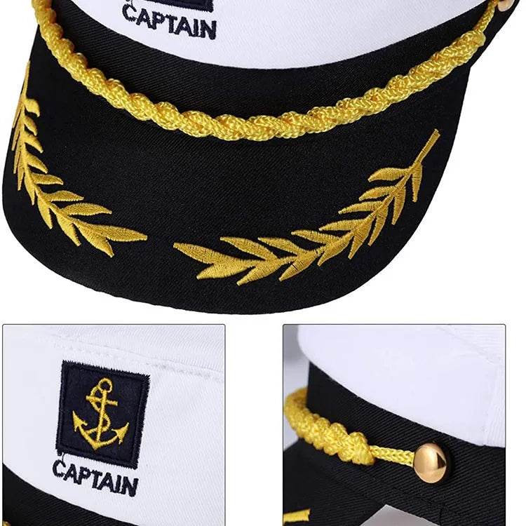 Adult Yacht Sailor Captain Hat Adjustable Men's and Women's Party Hat Makeup Ball Dressing Event Excellent Stylish Accessories