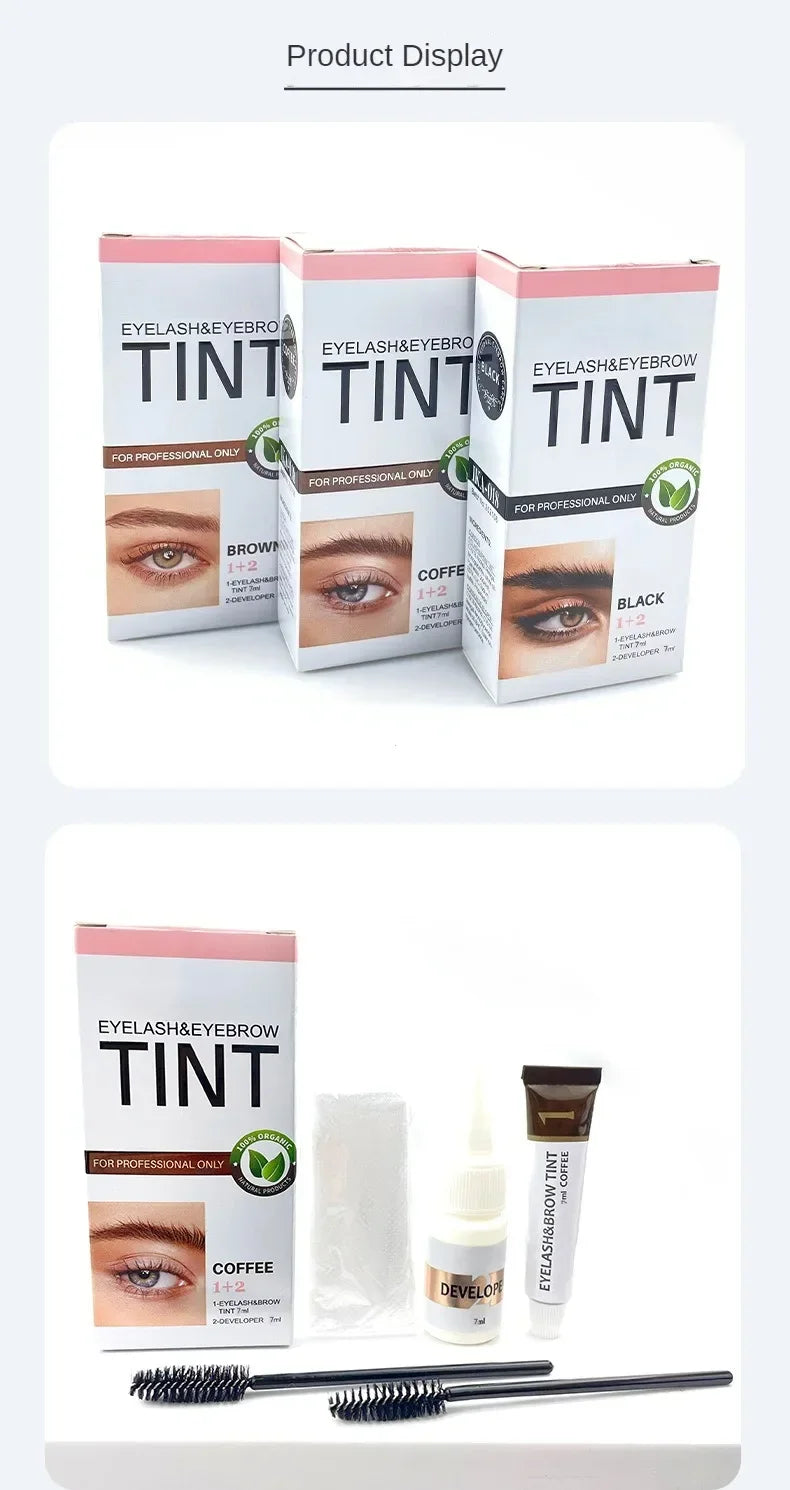 Eyelashes and Eyebrow Tint Dye Professional Eyebrow Dye Waterproof Long-lasting Eyebrow Brow Kit Semi Permanent Brow Lift