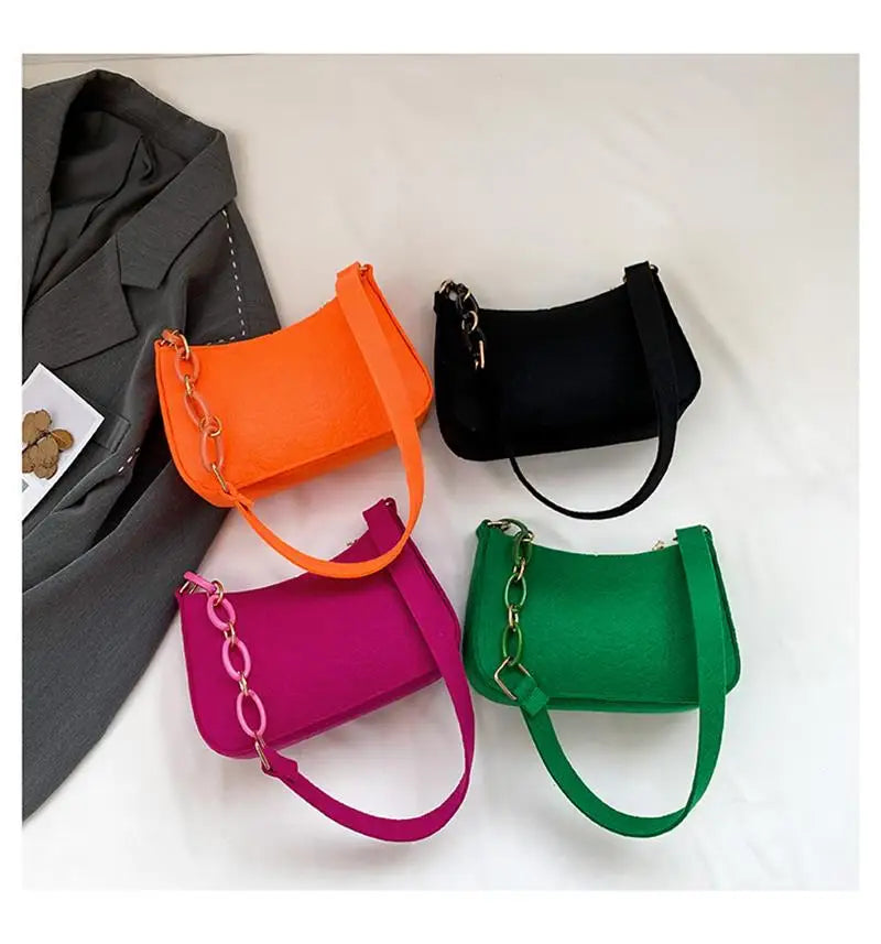 Fashion Underarm Bag Trendy Portable One-shoulder Small Square Women's Girl Handbag Shoulder Chain Bag Crossbody Bag