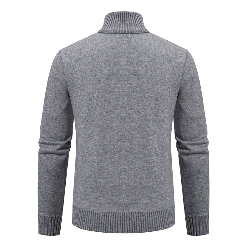 Veste épaisse pour hommes automne et hiver ligne tendance chaude col montant cardigan tricoté pull manteau