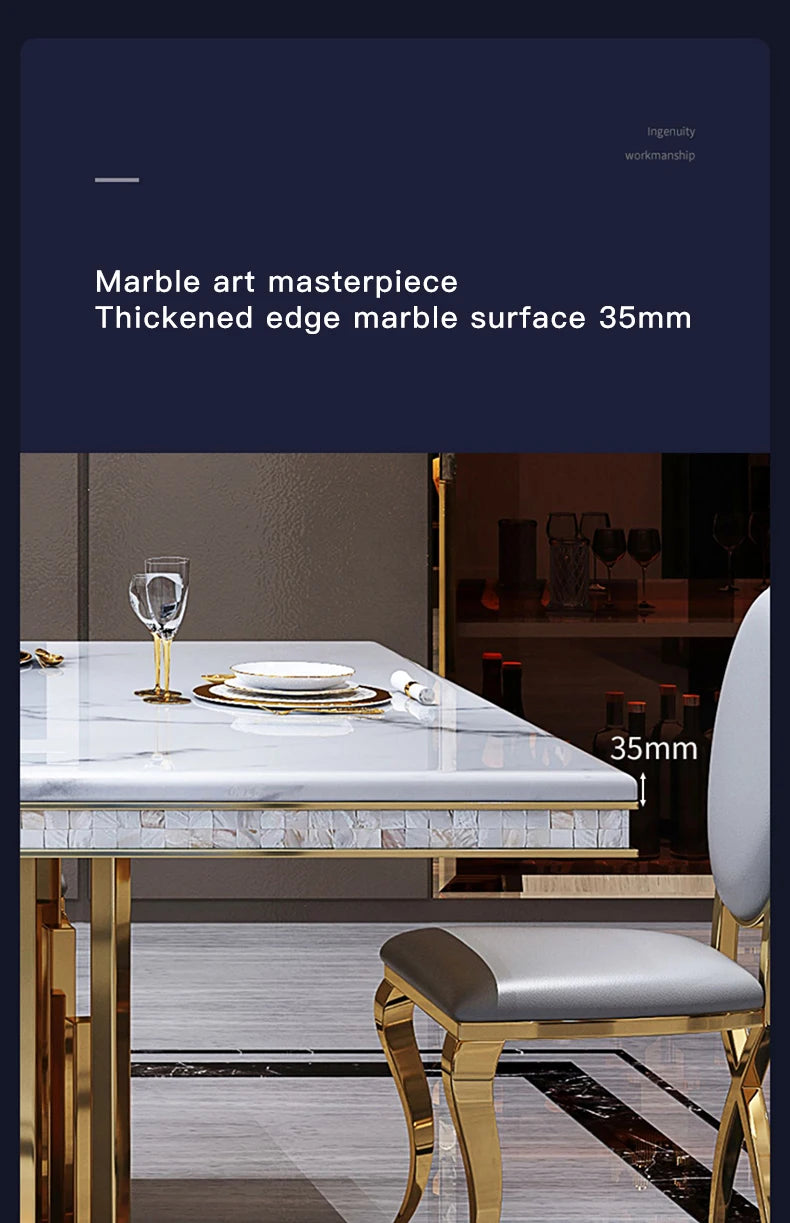 Luxury Modern Dining Table Chair Marble Desk Mobile Kitchen Tables Console Dining Table Mobile Table A Manger Home Furnitures