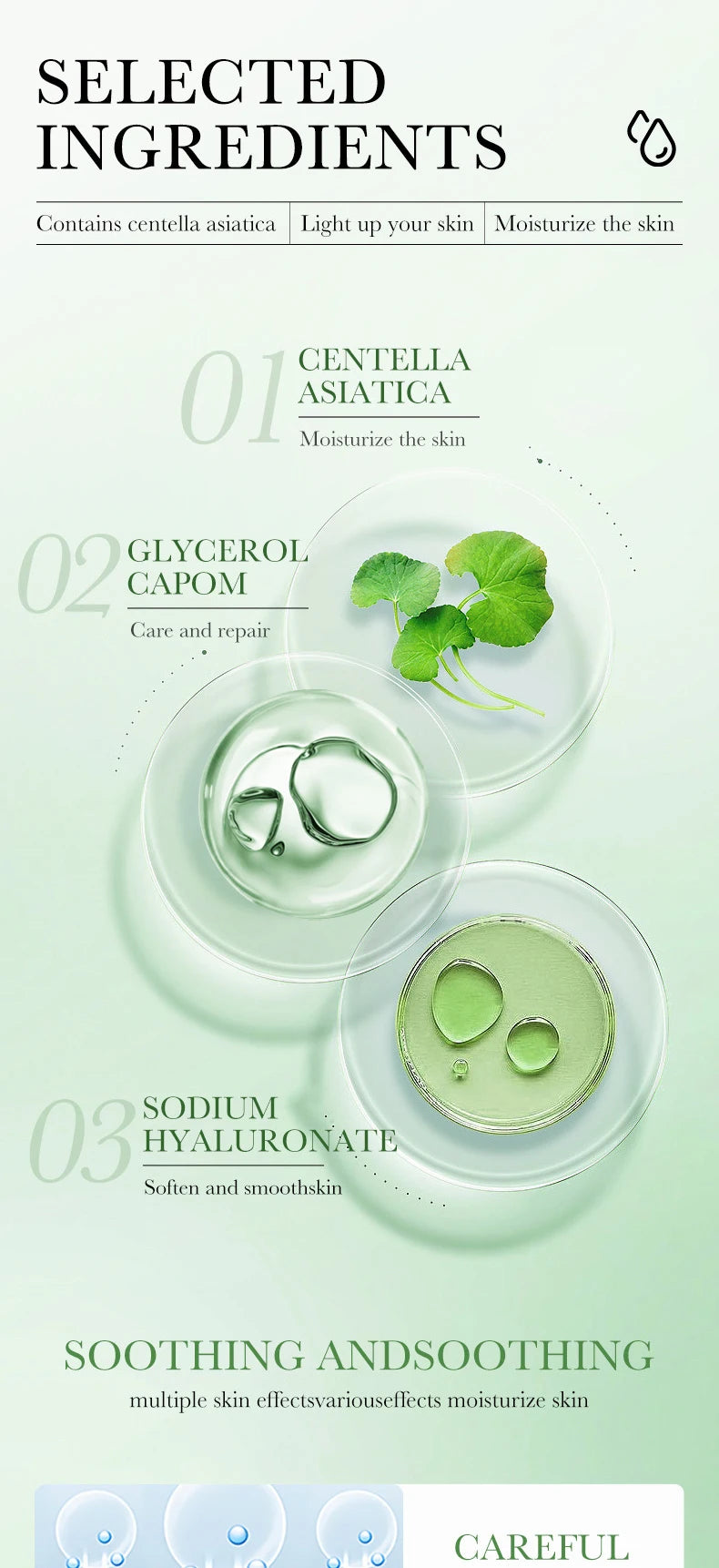 Lot de 3 sérums pour le visage BIOAQUA Centella, soin de la peau, essence faciale, hydratant, raffermissant, éclaircissant, sérum pour le visage, soin de la peau