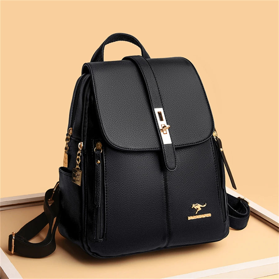 Women Backpack 2024 Leather Backpacks Female Designer Backpack For Girls School Bag High Quality Travel Bagpack Ladies Sac