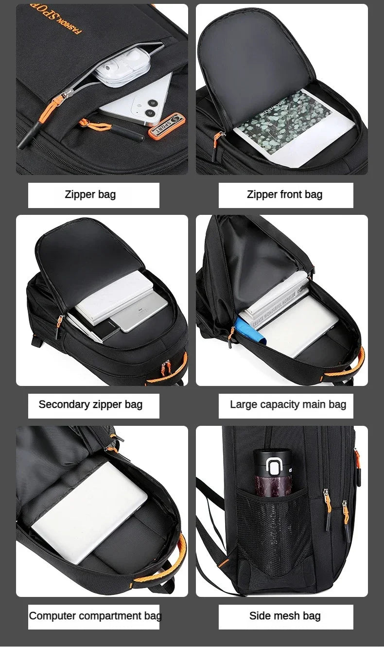 Men's Backpacks Oxford Waterproof Rucksack Business Computer Bag Casual Travel Backpack Senior High School Student Schoolbag