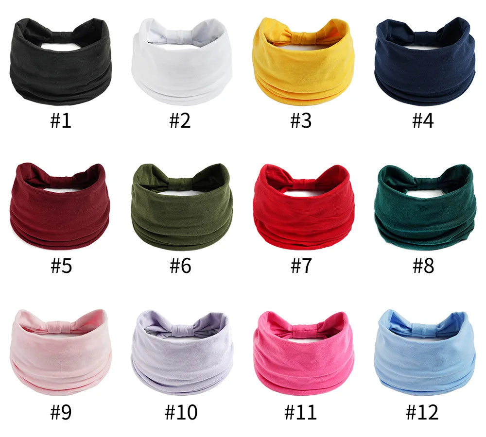 Wide Headbands for Women Stylish Head Wraps Boho Hairbands Sport Yoga Turban Cotton Non-Slip Bandana Hair Accessories