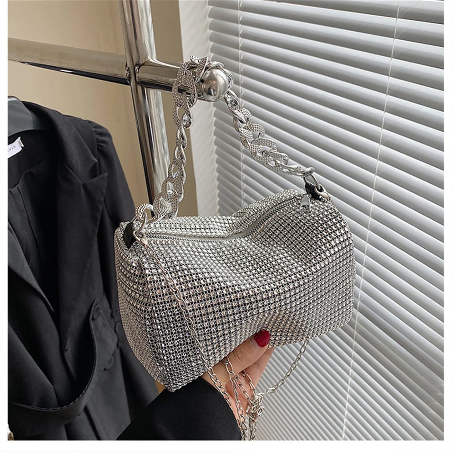 Women's Bag 2023 New Rhinestones Handbags Shining Diamonds Shoulder Bag Purse Trend Ladies Crossbody Bag Small Messenger Bag