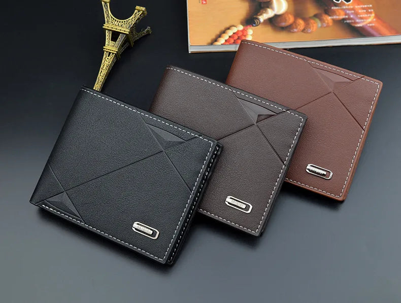 New Men's Wallet Money Bag PU Leather Business Short Wallet Vintage Soft Purse Multi-card Holder Portefeuille Homme Billetera