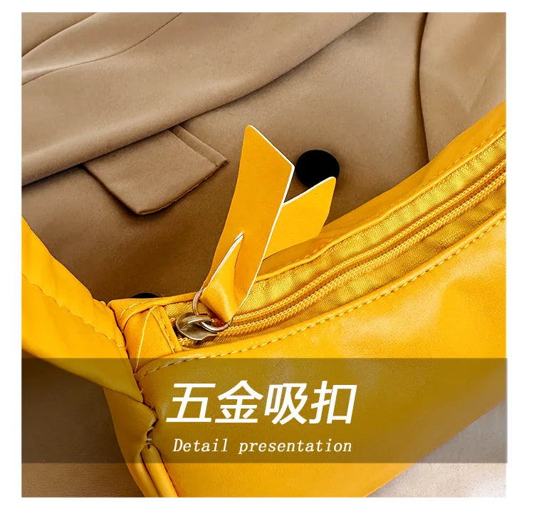 Retro Soft PU Leather Women Shoulder Underarm Bags Casual Solid Color Small Top-Handle Handbags Ladies Fashion Shoulder Bags