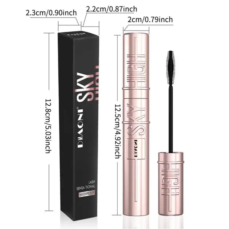 Mascara Volume Noir Waterproof Mascara Allongant Anti-Taches Pinceau Extrêmement Fin Base de Cils Longue Tenue Naturelle Sans Taches