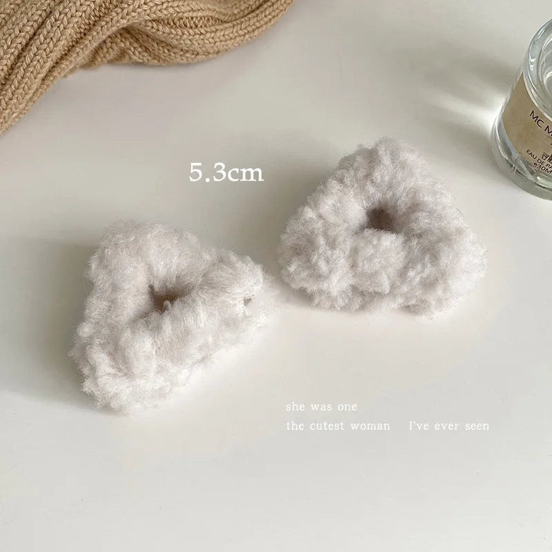 Plush Cat Ears Hair Clips For Women Girls Lamb Cashmere Hairpin Forehead Bangs Clip Fluffy Children New Winter Hair Accessories