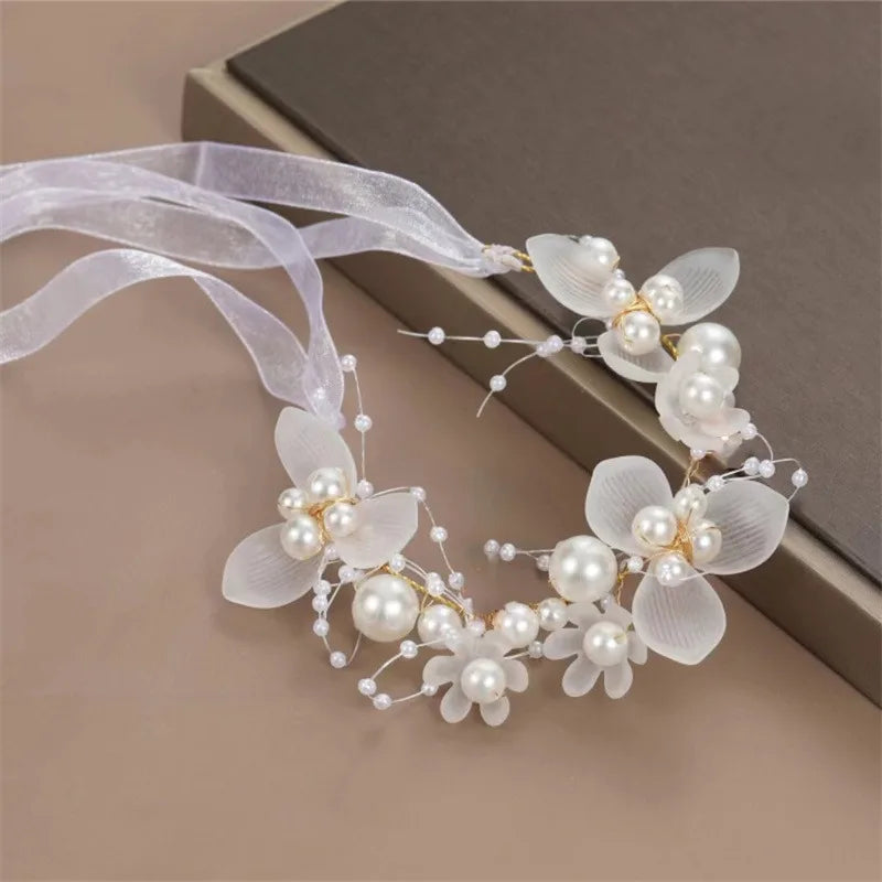 Coiffe de mariée bohème de printemps pour filles, couronne de fleurs, guirlande de mariée, cerceau de tête, bandeaux, bijoux de cheveux, cadeaux pour enfants