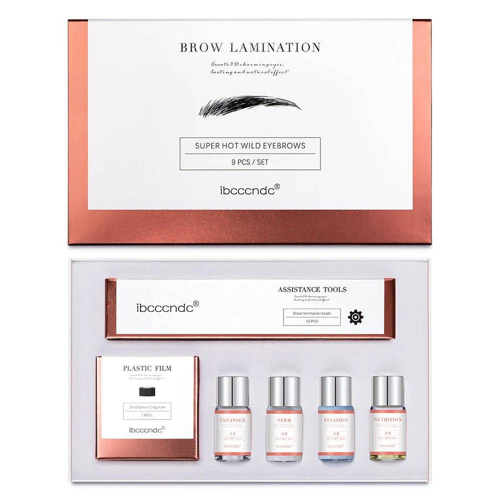 Kit de plastification des sourcils Pro Brow Lift Perming avec film alimentaire Nutrition Keratin Perming Lotion pour usage domestique