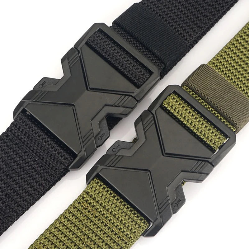 The New Men's 125cm Buckle Belt Nylon Braided Lightweight Breathable Daily Commuter Men's Belt