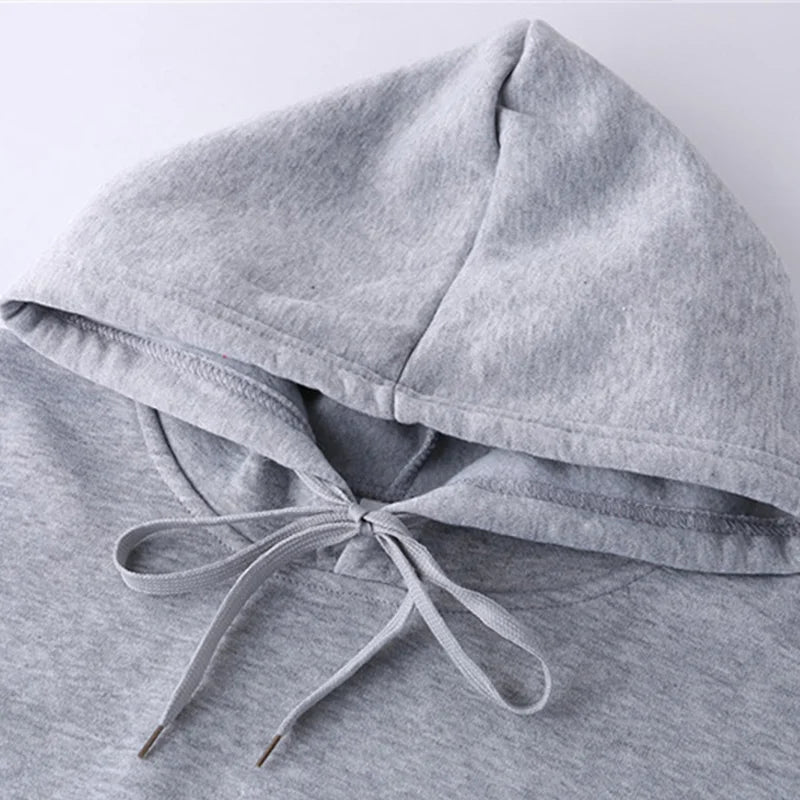 Fashion Men's Thin Hooded Hoodie Cotton Men's Top Spring and Autumn Solid Color Hooded Long sleeved Sweatshirt