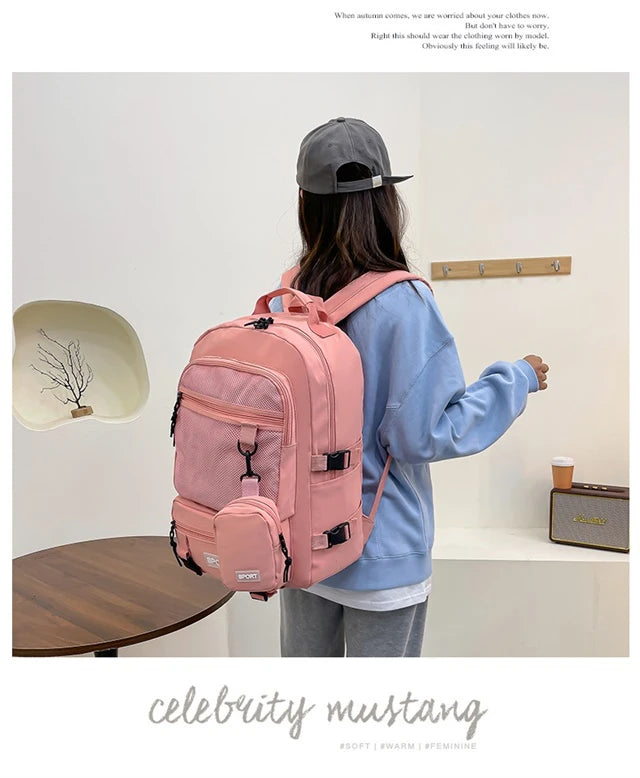 Hot Selling Solid Color Multi Kinetic Oxford Women's Backpack 2024 New Business Travel Sports High-capacity Men's Backpack