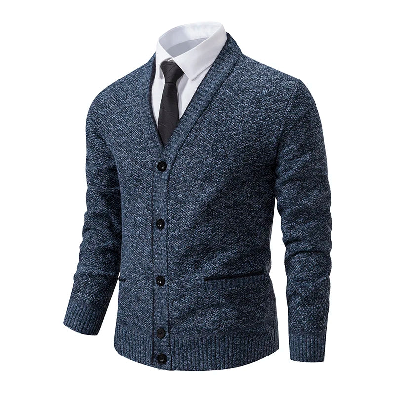 Men's knitted cardigan casual V-neck autumn and winter new sweater coat