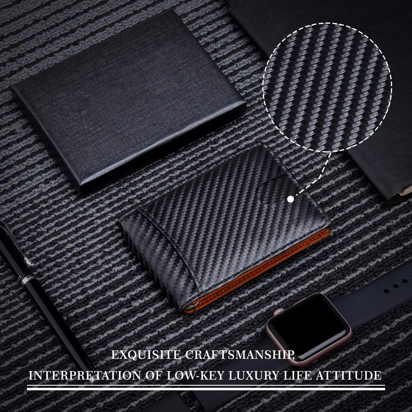 Synthetic Leather Slim Smart Wallet for Men Credit Card Holder Money Clip RFID Blocking Men Thin Bifold Wallet Walet Money Bag