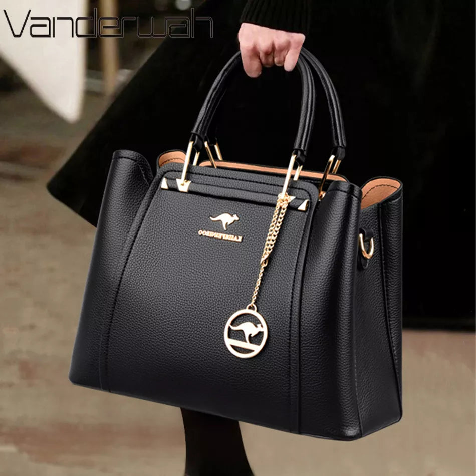 2024 Luxury Women Designer 3 Layers Shoulder Crossbody Sac Ladies Large Capacity Leather Handbags Shopper Brand Messenger Totes