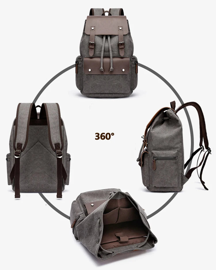 NEW Men's Backpack Vintage Canvas Backpack School Bag Men's Travel Bags Large Capacity Backpack Laptop Backpack Bag High Qualit