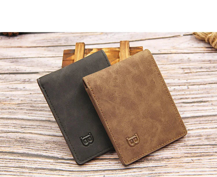 Free Name Engraving Short Men Wallets Slim Card Holder High Quality Male Purses PU Leather Small Coin Pocket Zipper Men's Wallet