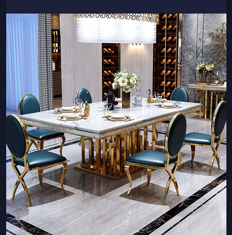 Luxury Modern Dining Table Chair Marble Desk Mobile Kitchen Tables Console Dining Table Mobile Table A Manger Home Furnitures