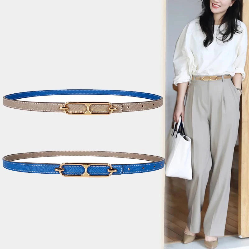 Casual Basic Porous Adjustable Double Sided Use Thin Belts For Women