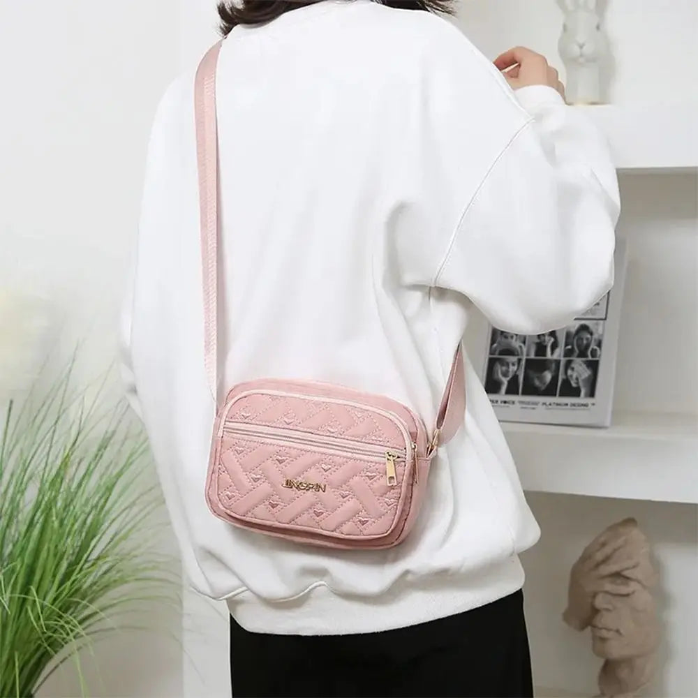 New Fashion Embroidery Bag Women's Zipper Handbag Women Nylon Square Handbags Lady's Shoulder Cross Body Female Bag