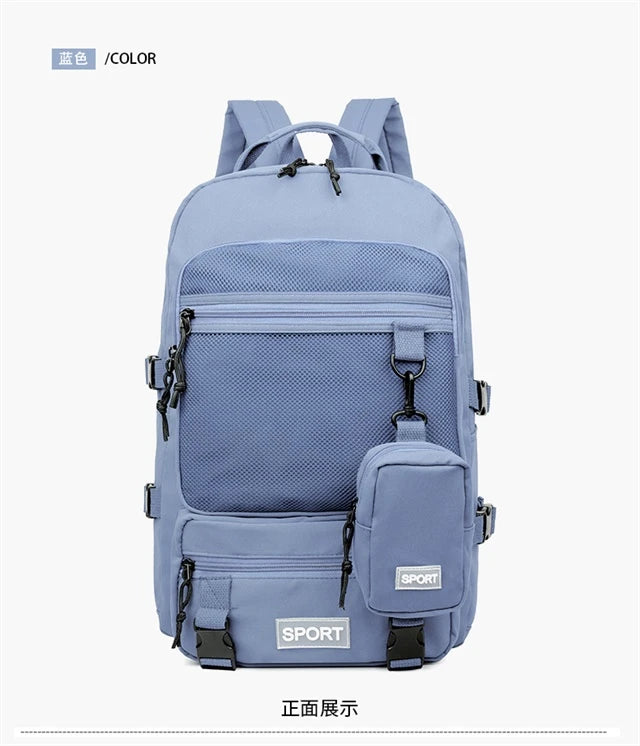 Hot Selling Solid Color Multi Kinetic Oxford Women's Backpack 2024 New Business Travel Sports High-capacity Men's Backpack