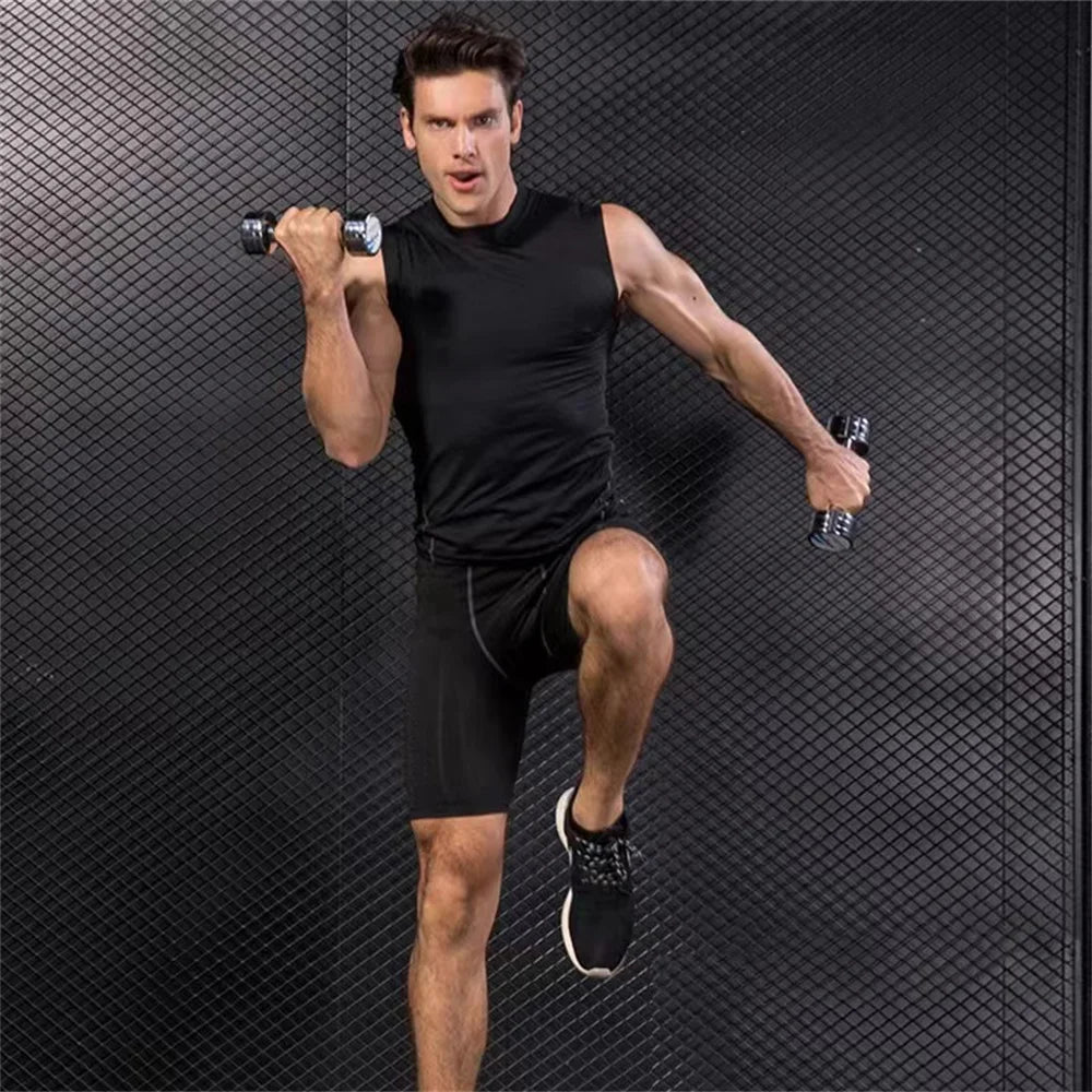 Men's Fitness Basketball Tank Top Men's Fitness T-shirt Quick Dry Compression Sleeveless T-shirt Fitness Tank Top Men's Clothing