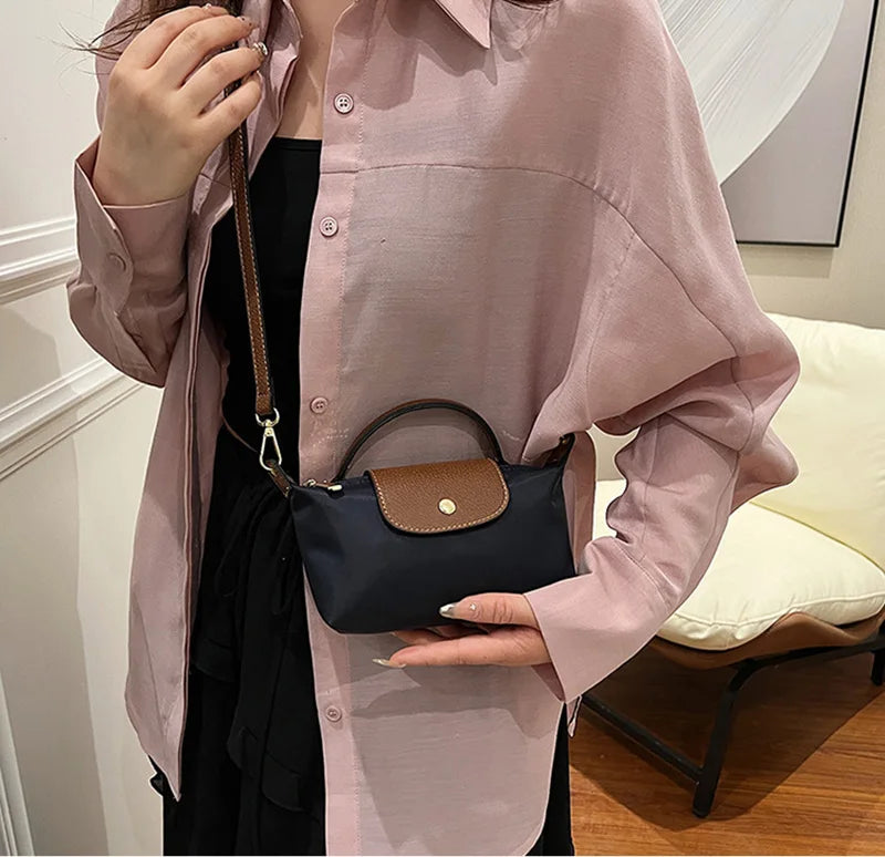 Fashion Small Shopping Shoulder Bag for Women Ladies Nylon Handbags Removable Shoulder Strap Crossbody Bag Female Student Pocket