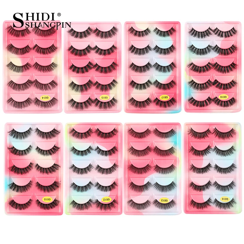 SHIDISHANGPIN 3/10/20 paires de faux cils en vison dramatiques en désordre 3D boucles russes D Cosplay faux cils maquillage