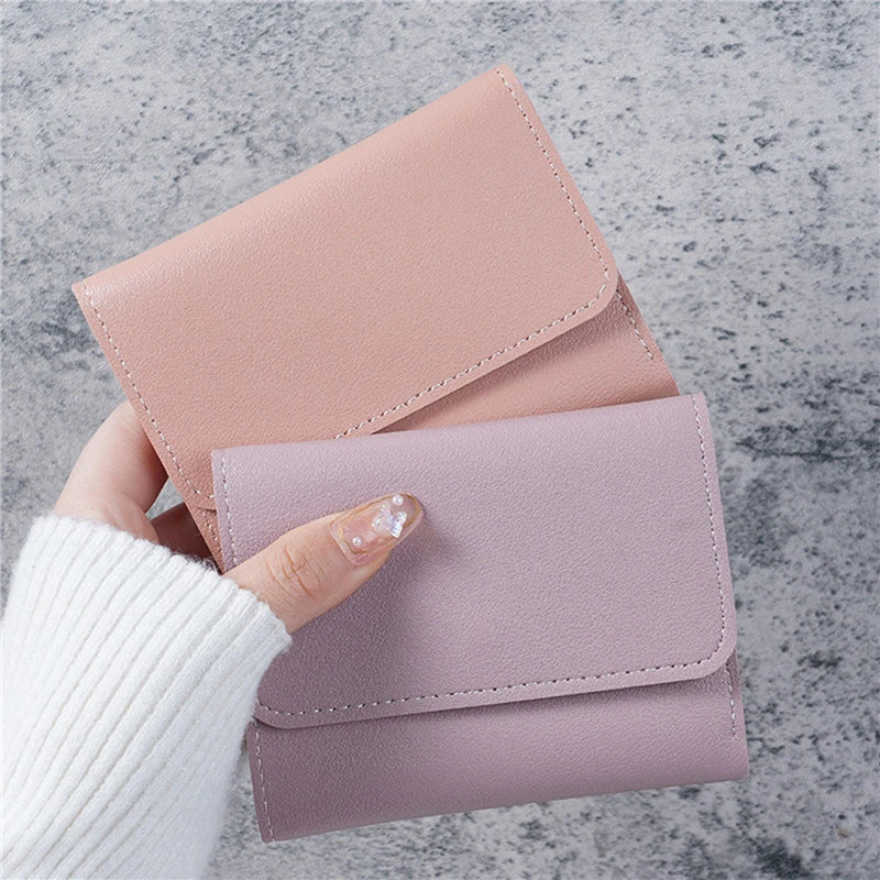 New Cute Wallets for Women Small Hasp Girl Credit Card Holder for PU Leather Coin Purse Female Wallet Short Purses for Women