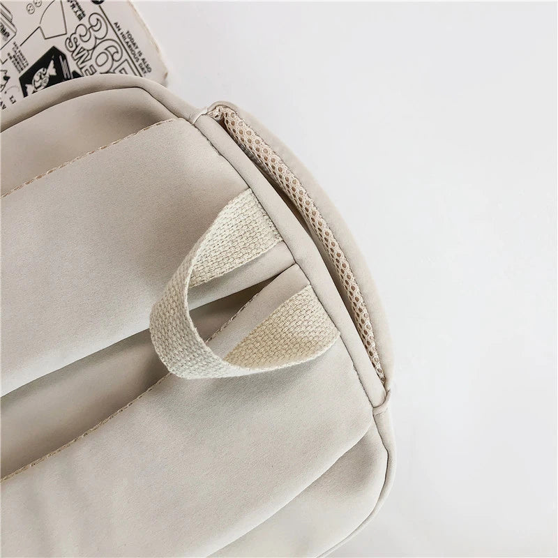 Women's Backpack Solid Color Female Multi-pocket Casual Man Travel Bag High Quality Schoolbag for Teenage Girl Book Knapsack