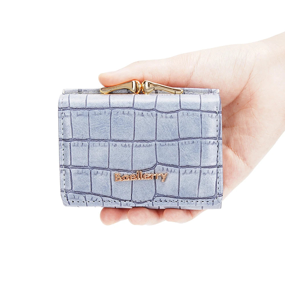 Baellerry New Women Short Wallet Brand Card Holder Simple Coin Pocket High Quality Female Purse Crocodile Pattern Women's Wallet