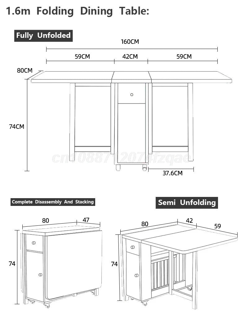 Folding Dining table Movable Table Set Dining Tables With 4 Chairs Dining Room Furniture Small Apartment Living Room Table