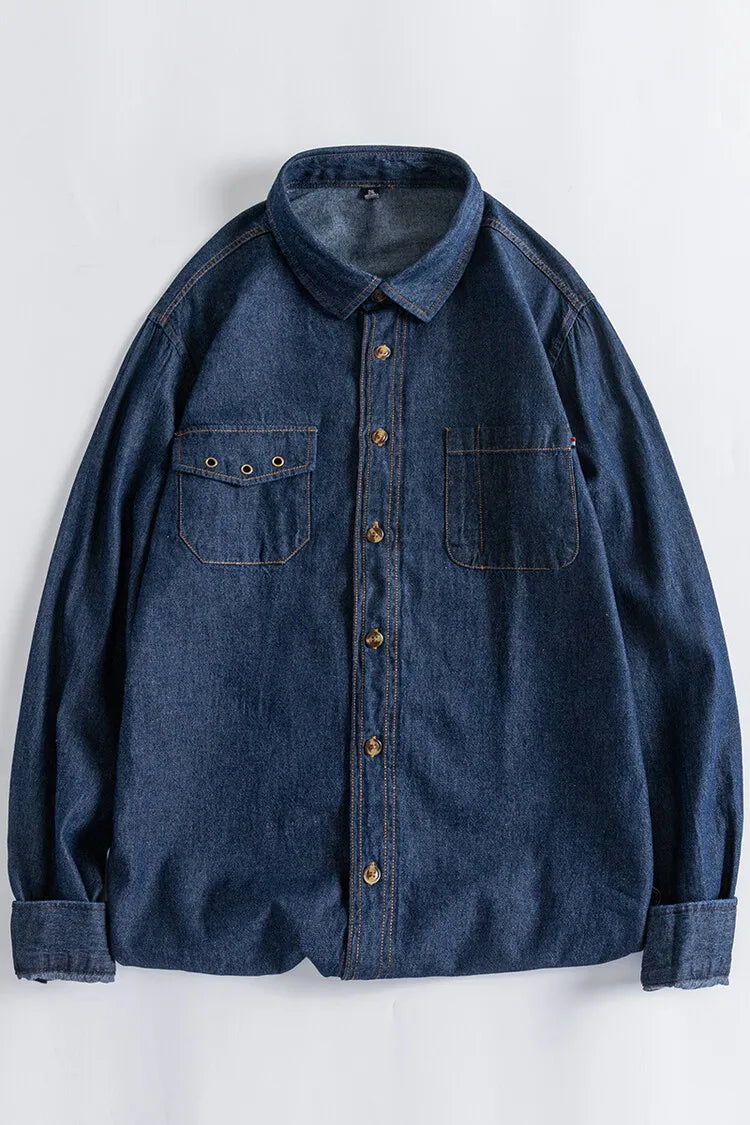 Chemise à manches longues pour homme 100 % coton, vêtement en denim de haute qualité, unisexe, décontractée, pour les loisirs quotidiens, nouvelle collection d'automne