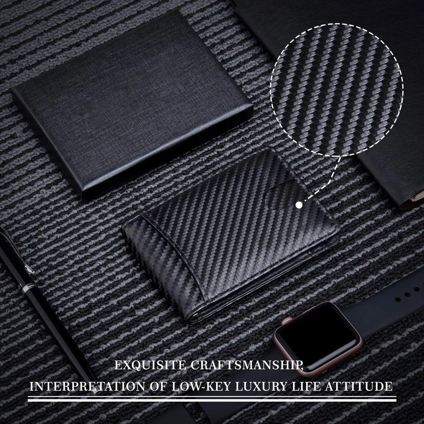 Synthetic Leather Slim Smart Wallet for Men Credit Card Holder Money Clip RFID Blocking Men Thin Bifold Wallet Walet Money Bag