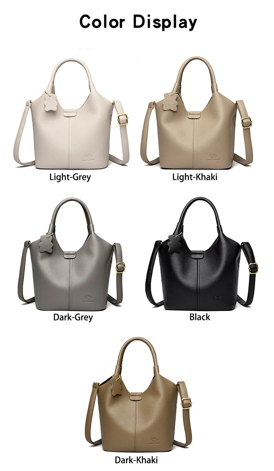 2024 New High Quality Soft Leather Women Bucket Bag Luxury Large Capacity Female Handbag Famous Designer Women's Shoulder Bags