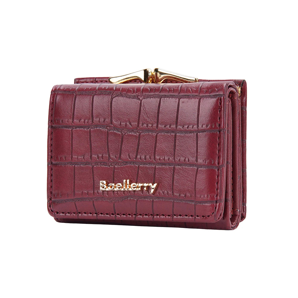 Baellerry New Women Short Wallet Brand Card Holder Simple Coin Pocket High Quality Female Purse Crocodile Pattern Women's Wallet