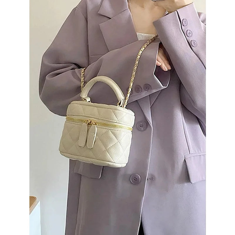 New Mini Quilted Chain Diamond Checkered Women's Crossbody Bag Fashion Mini Designer Handbag High Quality PU Women's Small Bag