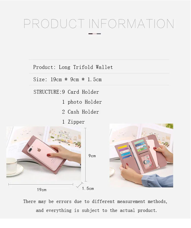 2024 Long Women Wallets Free Name Customized Lady's New Fashion High Quality PU Female Purse Photo Holder Wallet For Girls